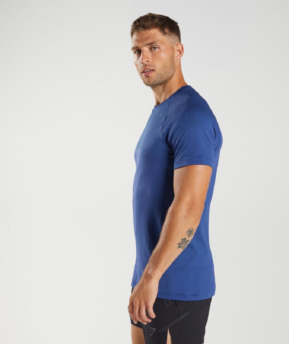 Gymshark Apex Seamless Muške T Shirts Plave Plave | HR 2474LIS